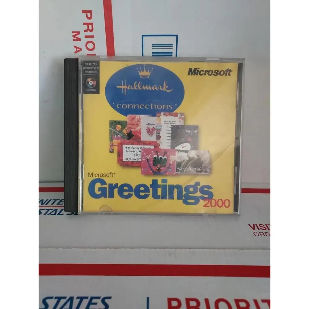 Microsoft Greetings 2000 CD Hallmark Connections Windows 95/98 Good Used - #191